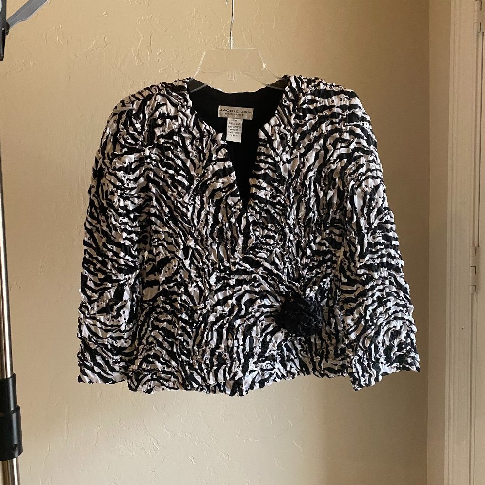 Jackie Jon NY Zebra Print Evening Wear Top